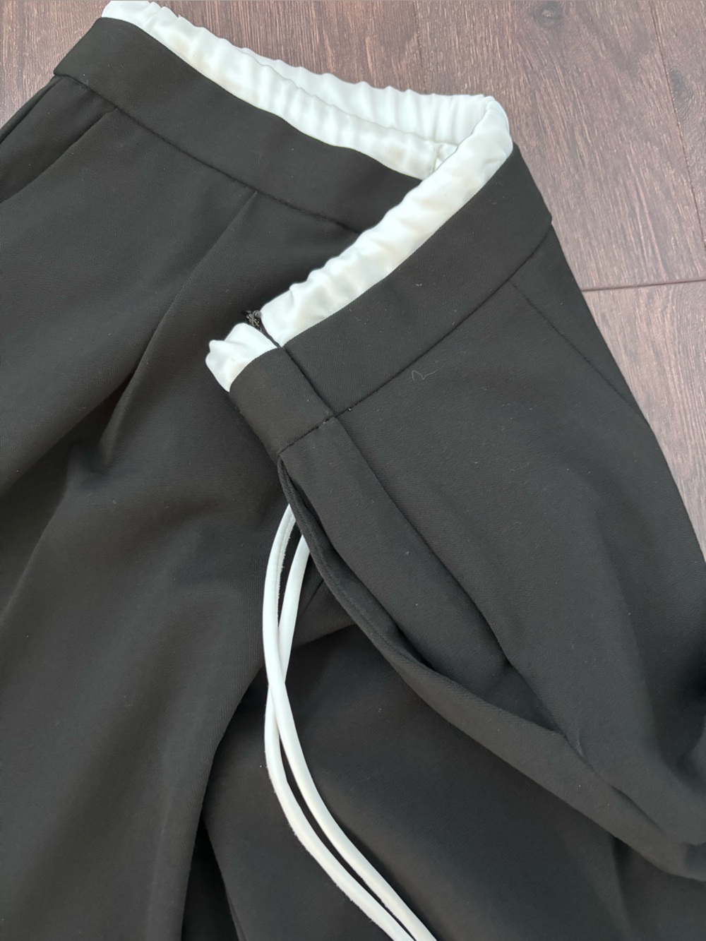 ZARA NWT Black Wide Leg Drawstring Trousers Size Medium - Picture 12 of 12